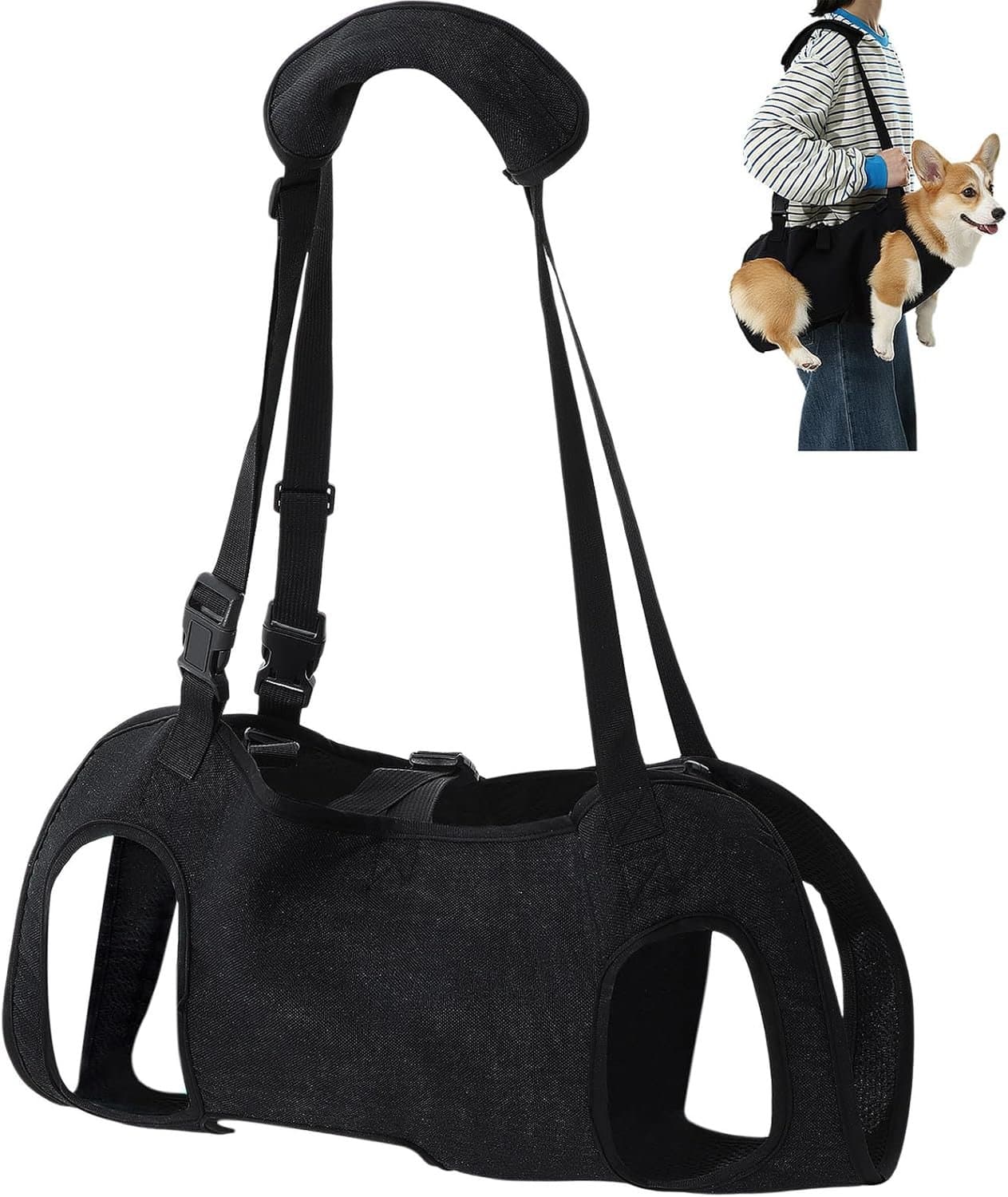 Hondenharnas met tilhulp en handgreep - verstelbaar - Maat S -geschikt voor honden van 6 tot 12,5 kg