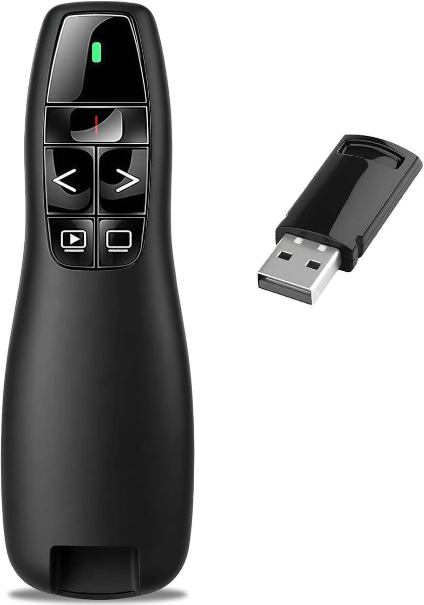 2-in-1 USB C-presentator, draadloze presentatie-afstandsbediening, Powerpoint afstandsbediening presentator, pointer voor presentaties voor computer en laptop