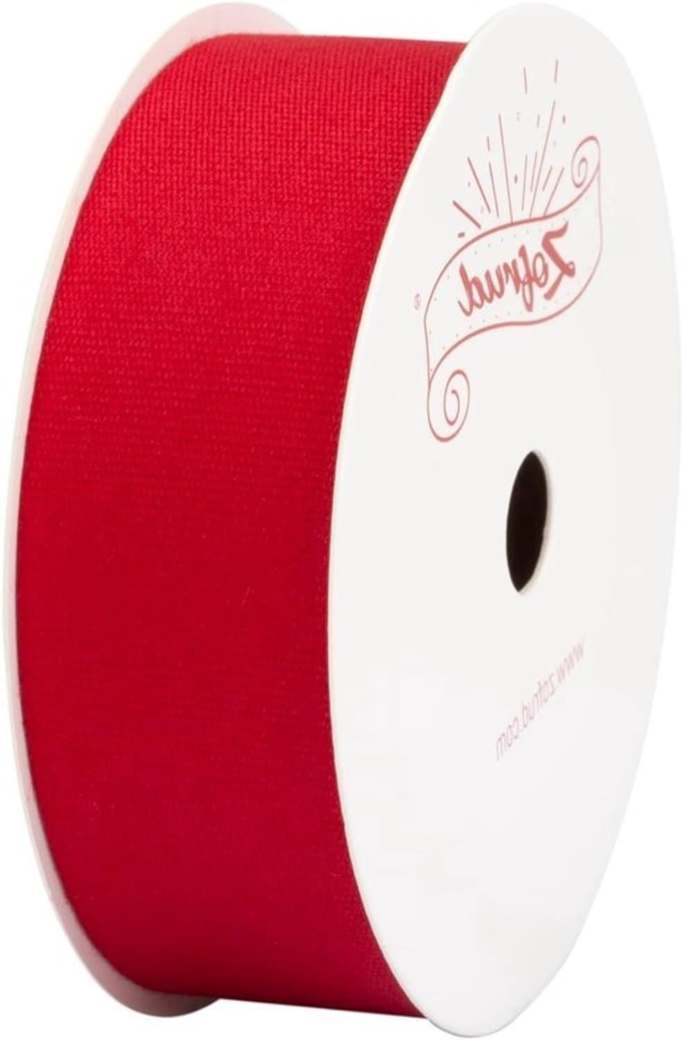 Katoenen Lint - Decoratieve Band - Cadeaus Versieren - Dicht Geweven Kwaliteit - 25 mm x 9 meter - Scharlaken