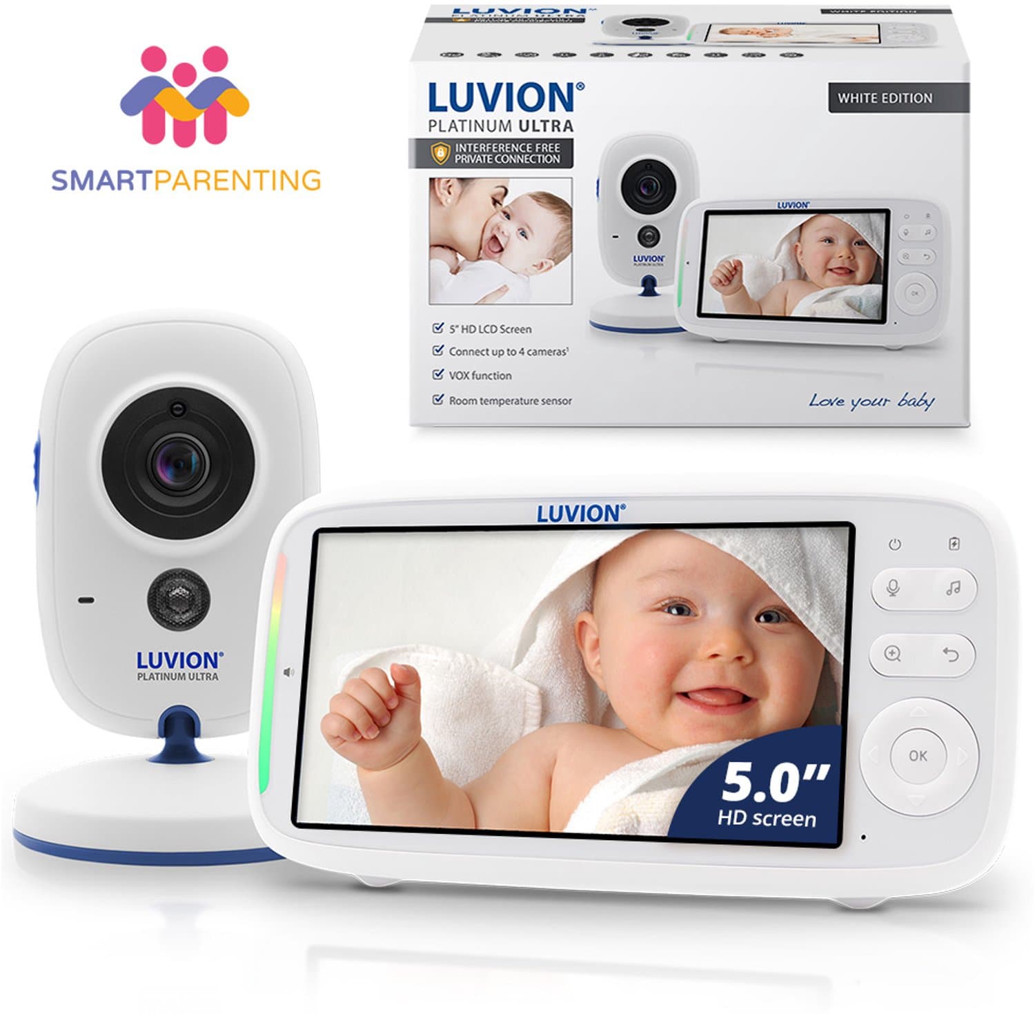 LUVION® Platinum Ultra - Babyfoon met Camera - Uitbreidbaar tot 4 Baby Camera's - Premium Baby Monitor