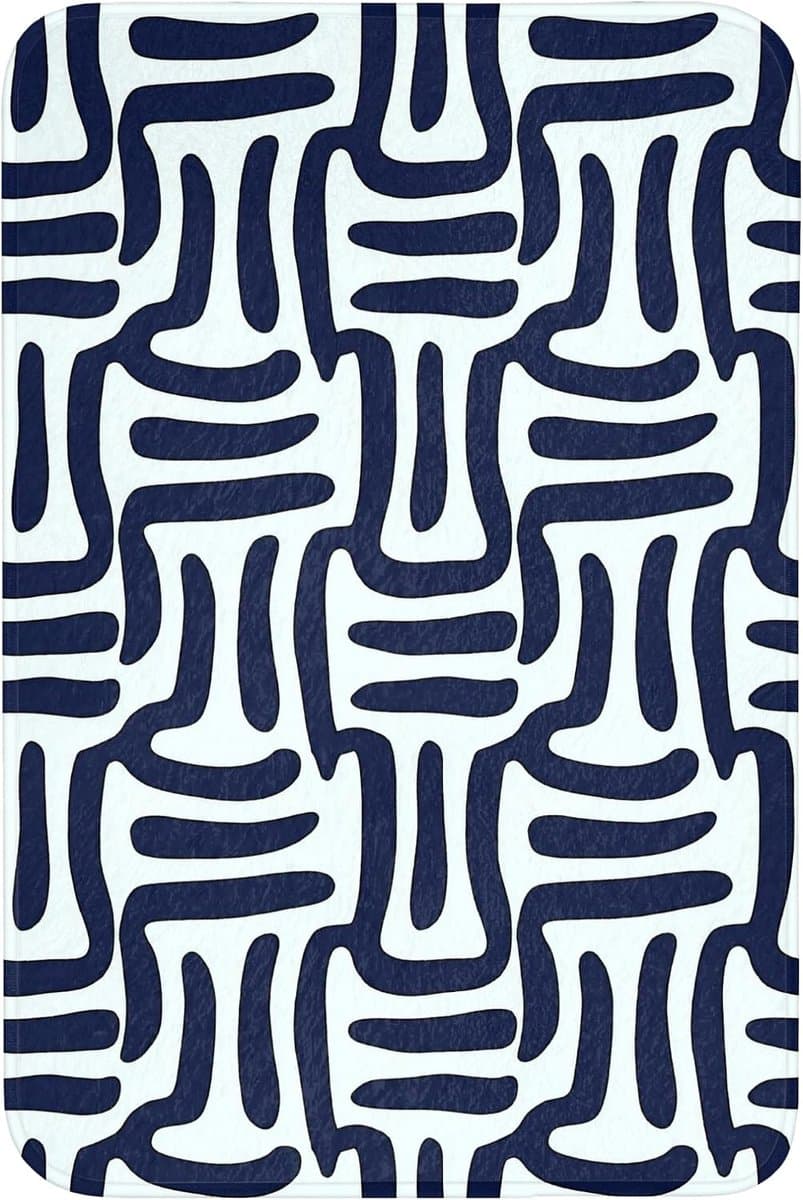 Badmat Rechthoekig 60x90 cm Badkamer Bath Mat Douchemat Antislip Wc Badkamermat Memory Foam Wasbaar Bathroom Toilet Mats Washable Abstract - Modern - Blauw