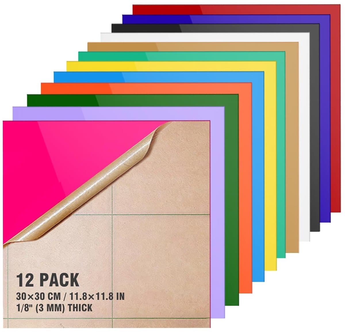 Acrylplaten, pvc-plaat voor doe-het-zelf sieraden, handwerk, frame voor tentoonstellingsprojecten (12,20 x 20 cm)