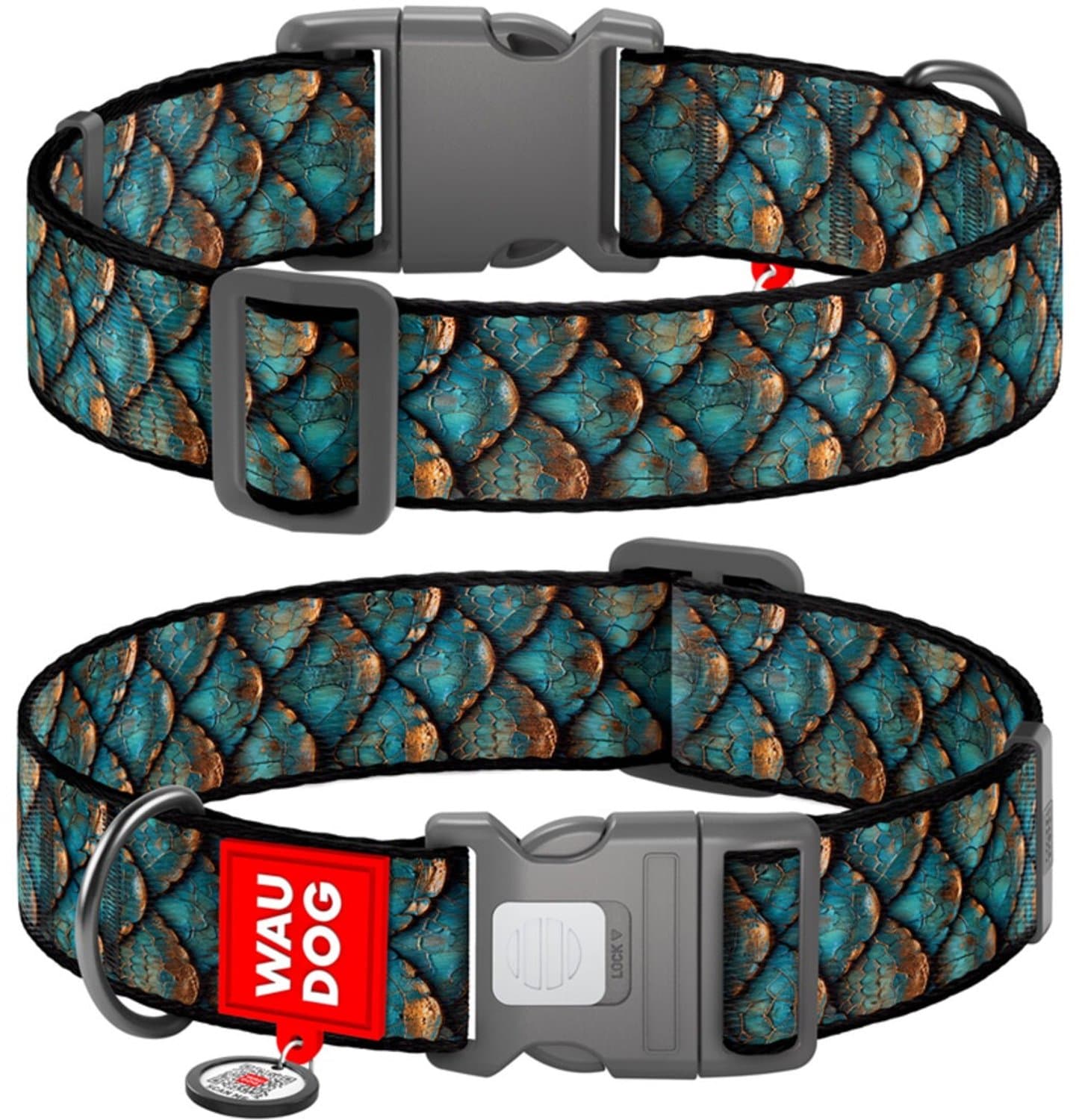 WAUDOG - Halsband hond Scales - Nylon - Maat XXL - 35 mm