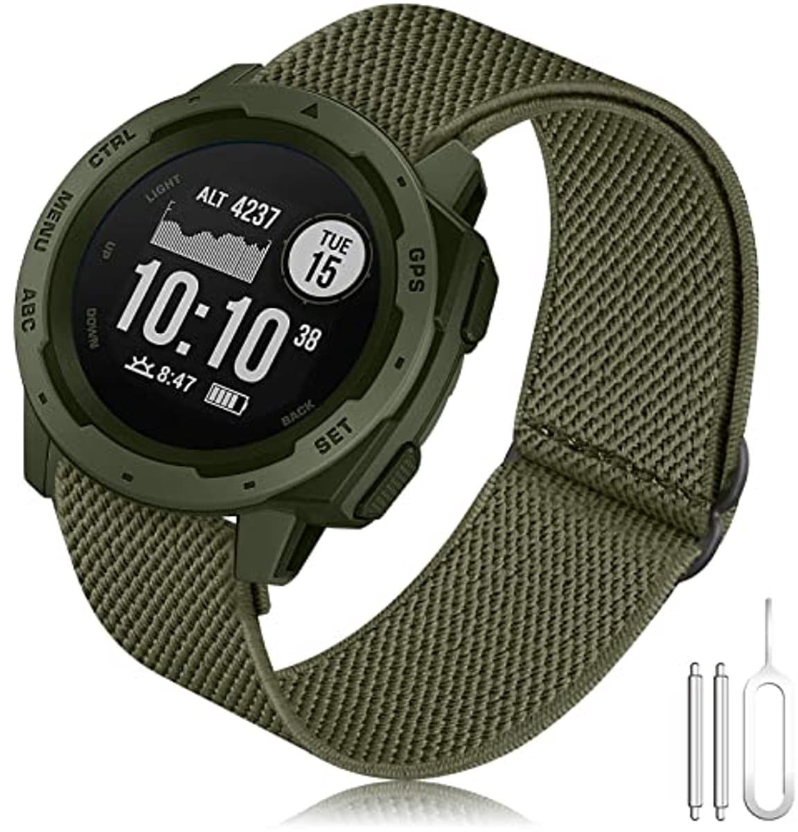 22mm Elastische Polsband voor Garmin Instinct - Stretchy Nylon Degradable Polsband