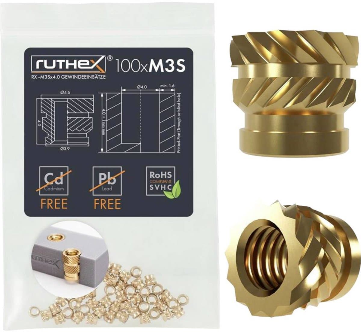 ruthex Schroefdraadinzet RX-M3Sx4.0 GE-M3Sx40-002