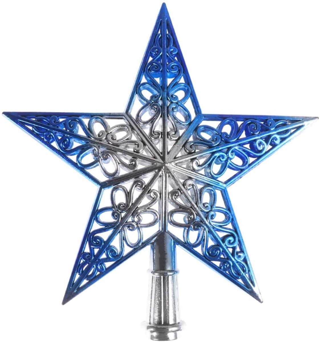 Elkuaie Ster Boomversiering - Kerstversiering - Glitterende Stervorm 20x20 cm - 1 Stuk - Silbrig Blau