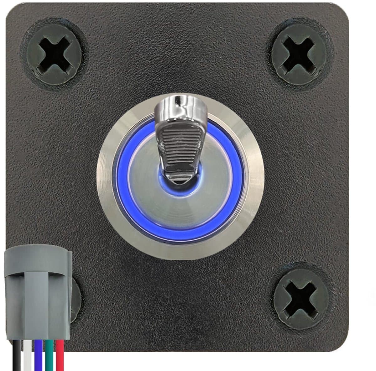 ProRide Metalen Tuimelschakelaar 12-24V OFF-ON - Enkelvoudig Inbouwpaneel - 16mm - LED indicatie Blauw