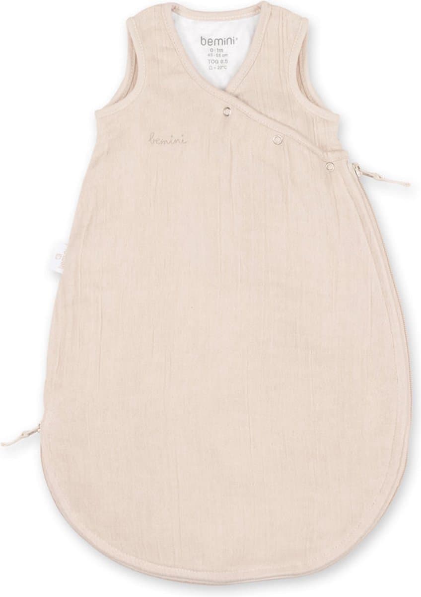 BEMINI Babyslaapzak - MAGIC BAG 0-1m - TOG 0.5 - Hydrofiele zomergaze - Linnen
