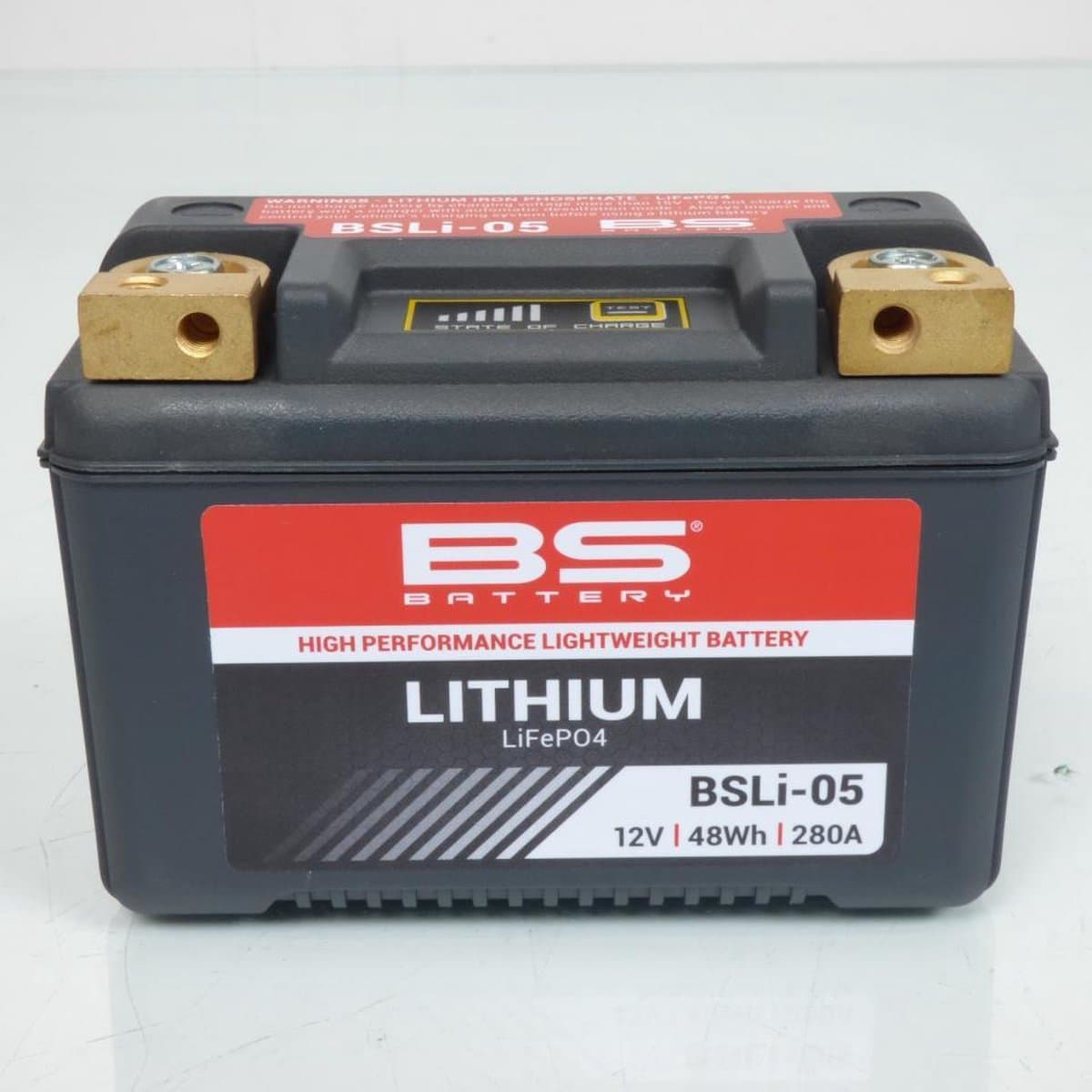 Batterie Lithium BS Battery pour Moto Ducati 821 Monster 2014 à 2016 BSLi-05 / LT12B / HJT12B-FP / 12V 48Wh Neuf