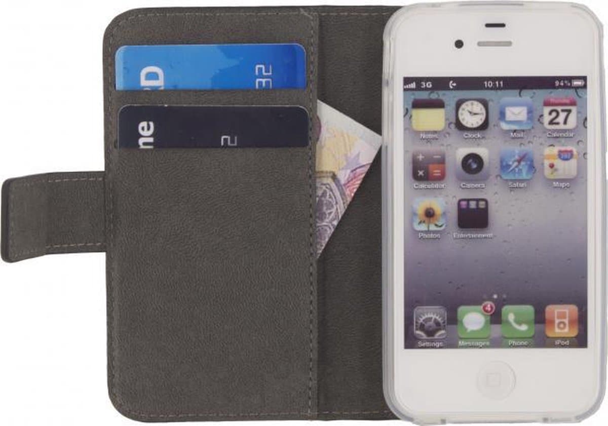 Mobilize Slim Wallet Book Case Black voor Apple iPhone 4 / 4S