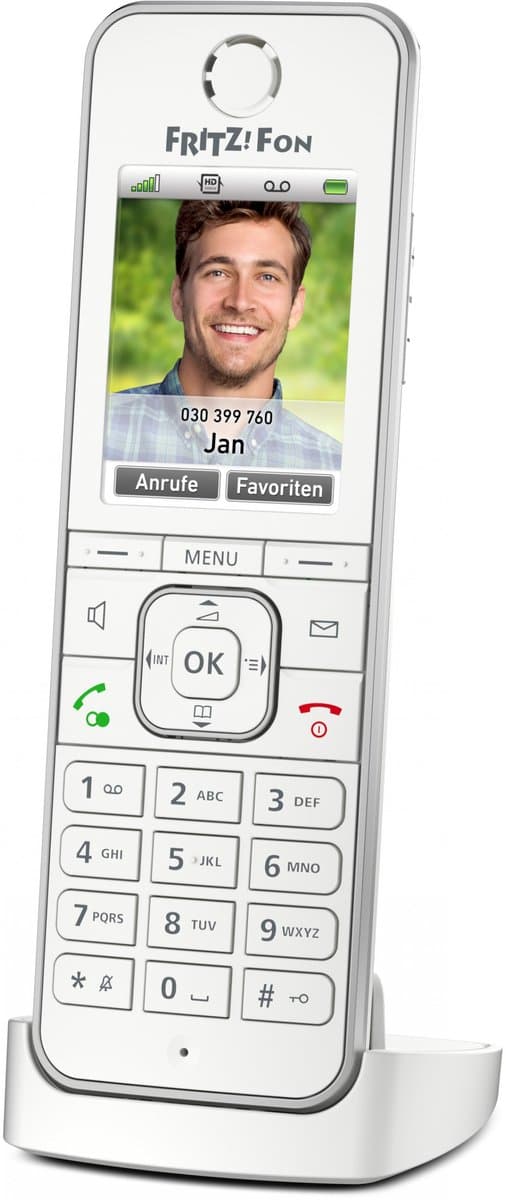 FRITZ!Fon C6, DECT-telefoon, Draadloze handset, Luidspreker, 300 entries, Nummerherkenning, Wit