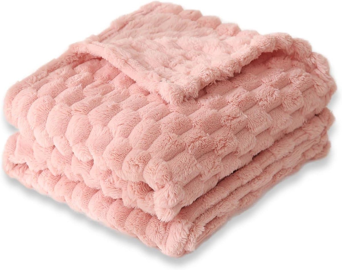 Zachte Fleece Babydeken met Schildpadpatroon voor Meisjes en Peuters (76 x 105 cm, Roze)