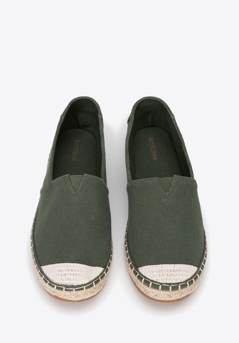 Wittchen - Heren Espadrilles - Gevlochten Neus - Groen - Textiel