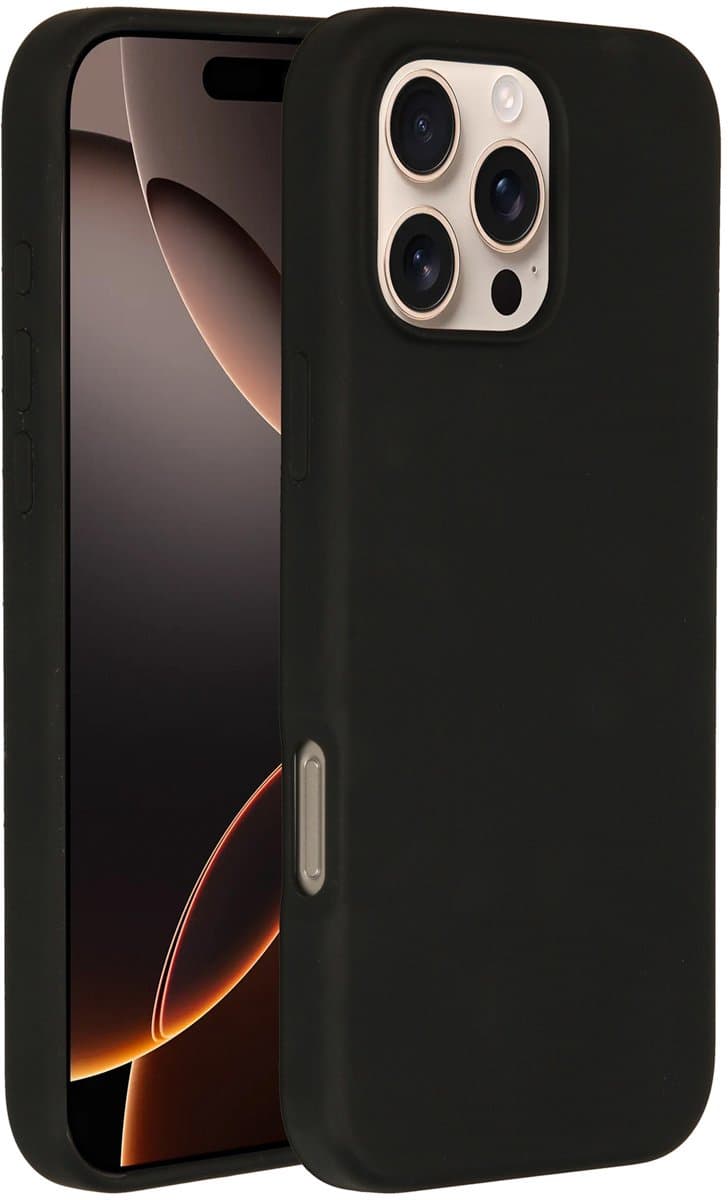 Accezz Hoesje - Geschikt voor Apple iPhone 16 Pro Max - Liquid Silicone Backcover geschikt voor MagSafe - Zwart