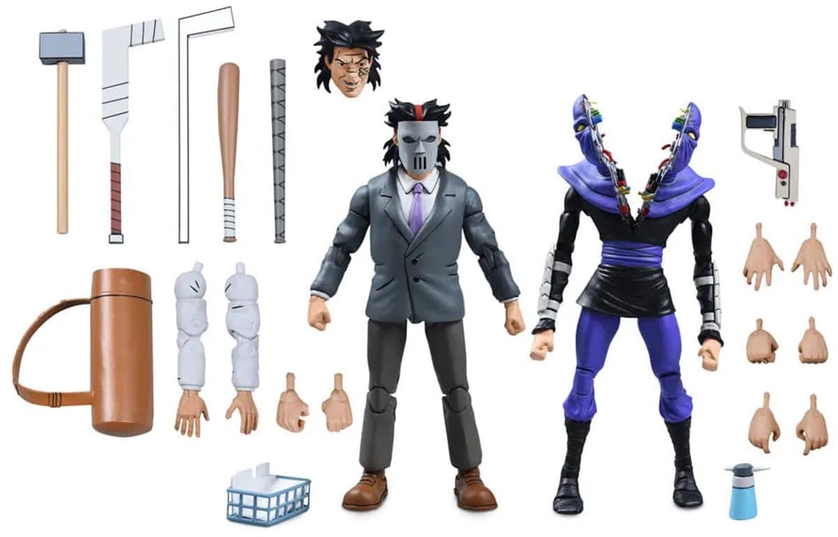 NECA Teenage Mutant Ninja Turtles (Cartoon) Action Figure 2 Pack Business Suit Casey Jones & Split Foot Soldier 18 cm Action Figuur