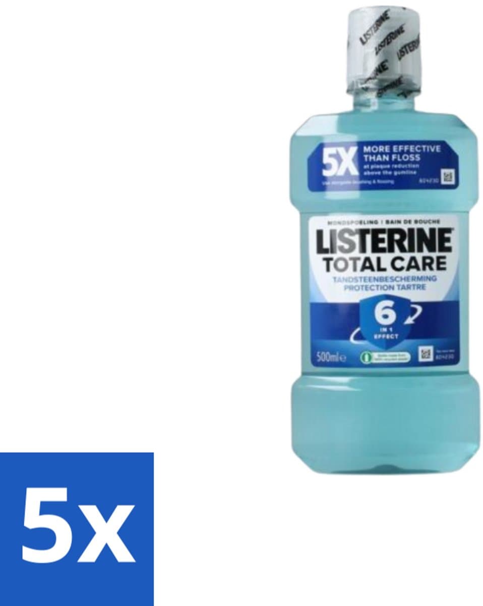 Listerine – Mondwater – Total Care – Bescherming tegen tandsteen – 500 ml - Bulkverpakking - 5 stuks