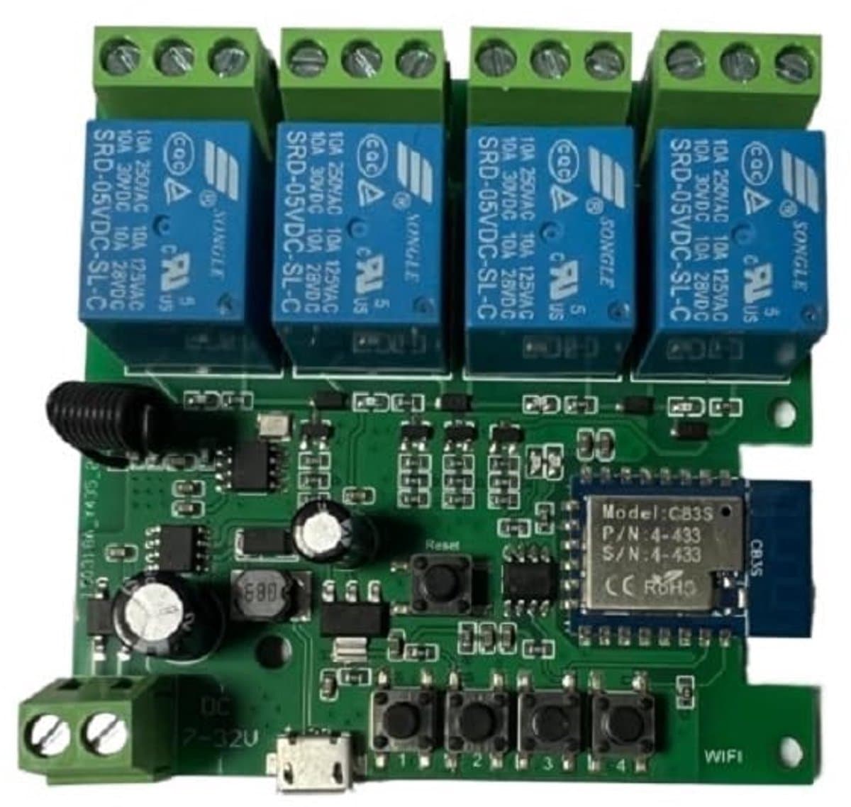 Draadloze Wifi Smart Schakelaar voor Domotica met Spraakbesturing (4 Kanalen)