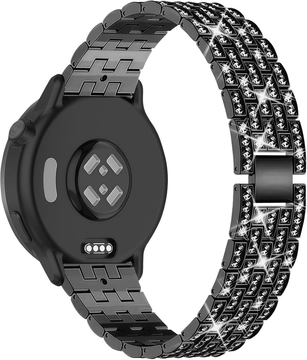 Metalen Smartwatch Band - Bling Diamant Armband - Chique Dagelijks - Verstelbaar met Tool - 20 mm Breedte - Zilverkleurig