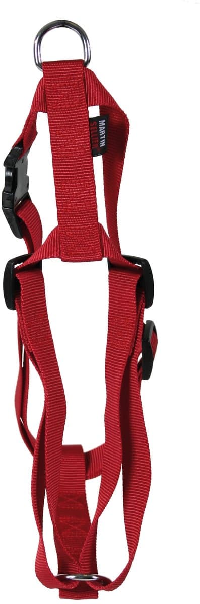 Hondentuig Nylon Martin - Rood - Maat S 35-50x1.6 cm met Kliksysteem