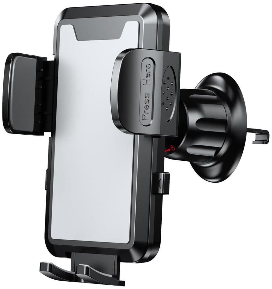 Dailygoods- Mobiele Telefoonhouder 360 Graden Draaibaar - Autohouder - Ventilatie - Universeel - Grijs - Duurzaam Materiaal