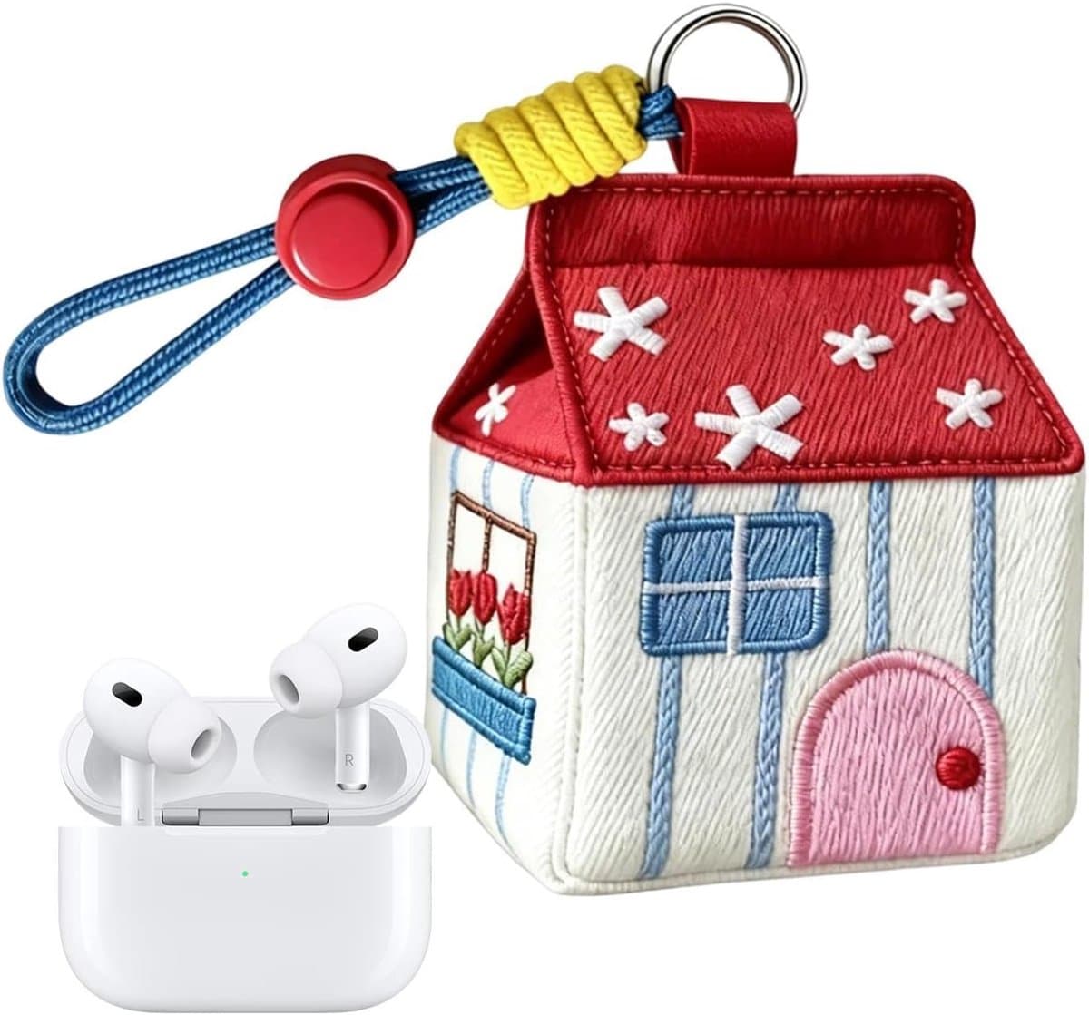 Opbergdoosje Hoofdtelefoon - Oordopjes Houder - Reizen en Opslag - Schattig Huisdesign - 8x10cm - Multicolor