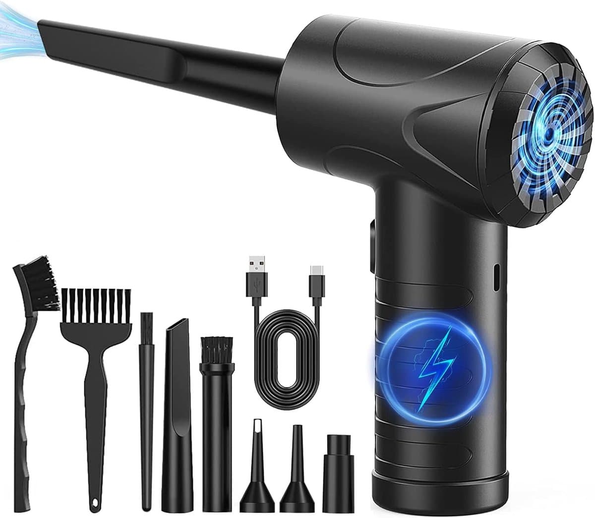 Elektrische Bladblazer - Air Duster - Apparaten Reinigen - 3 Snelheden Instelbaar - 6000 mAh Batterij - Zwart