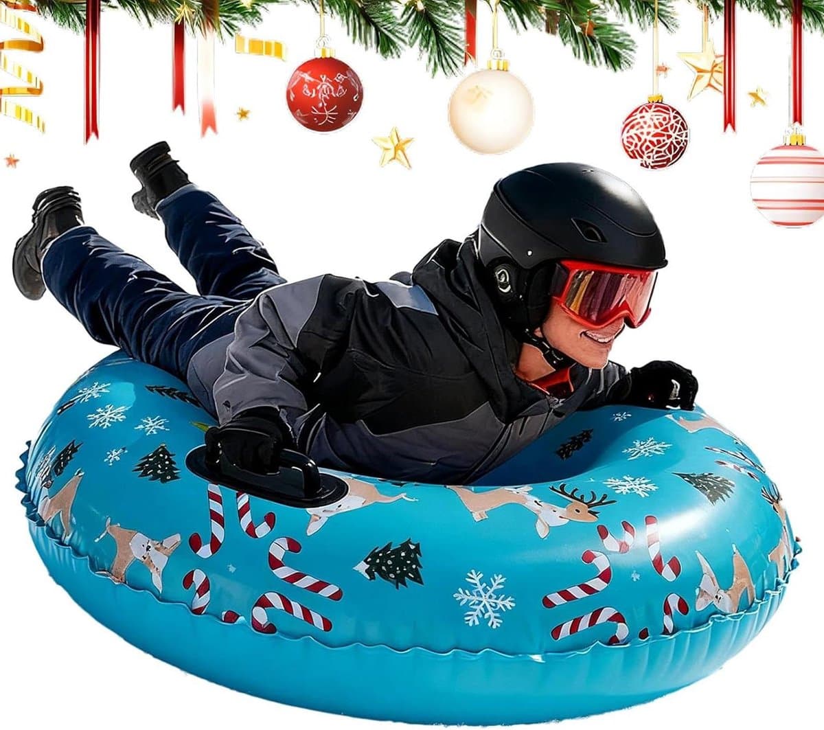 Sneeuw Slee - Winterband Sneeuw - Buiten Plezier - Rendier Ontwerp - 82 cm Diameter - Kerst Elanden