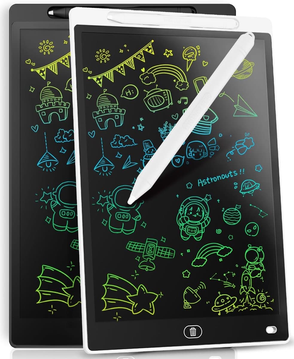 Lcd-schrijftablet 21,6 cm - uitwisbaar tekenbord - kleurrijk - creatief plezier voor kinderen - ShopVlot