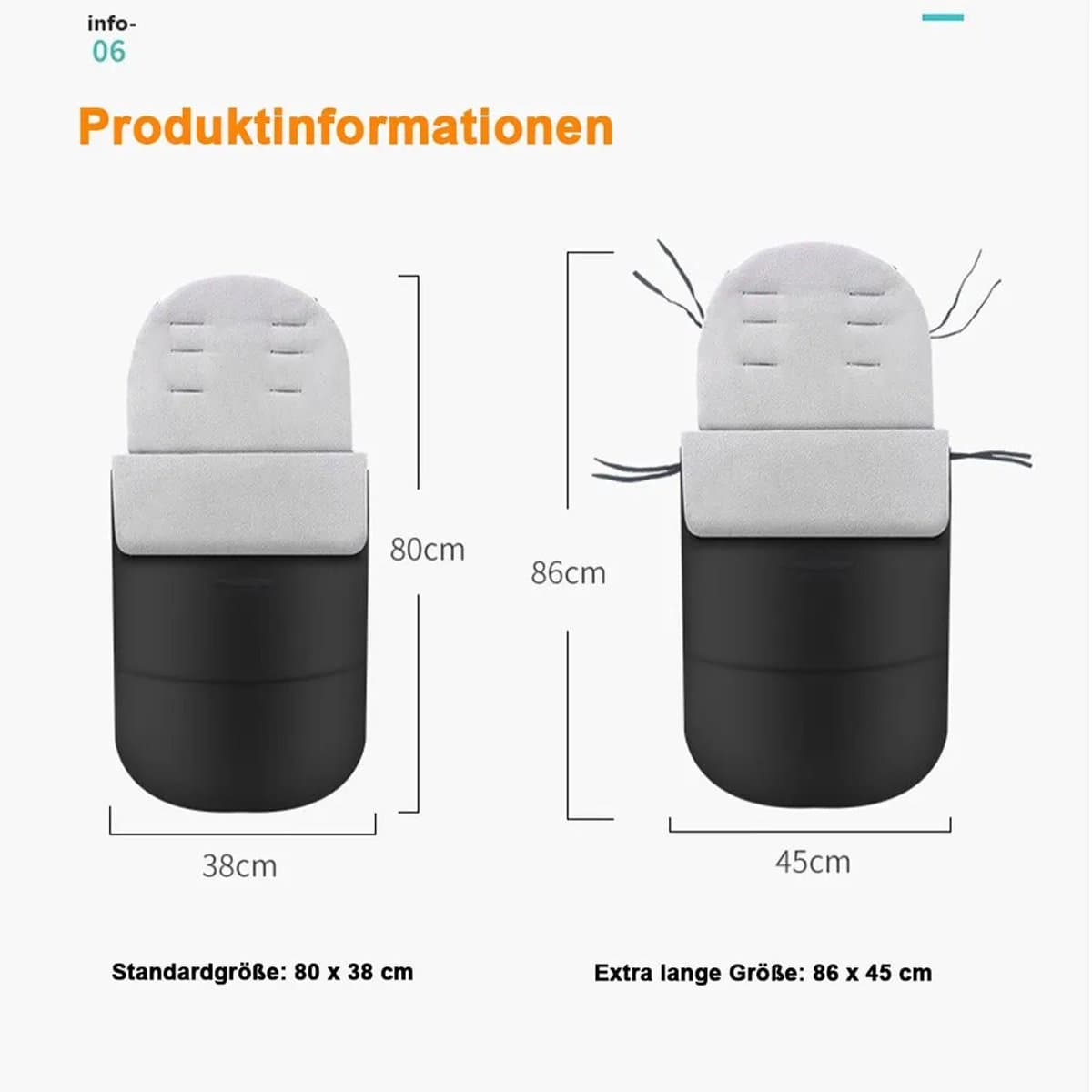 Voetenhoezen voor kinderwagens, warme winterslaapzakken, water- en winddichte, verdikte universele voetenhoezen voor kinderwagens 80*38CM
