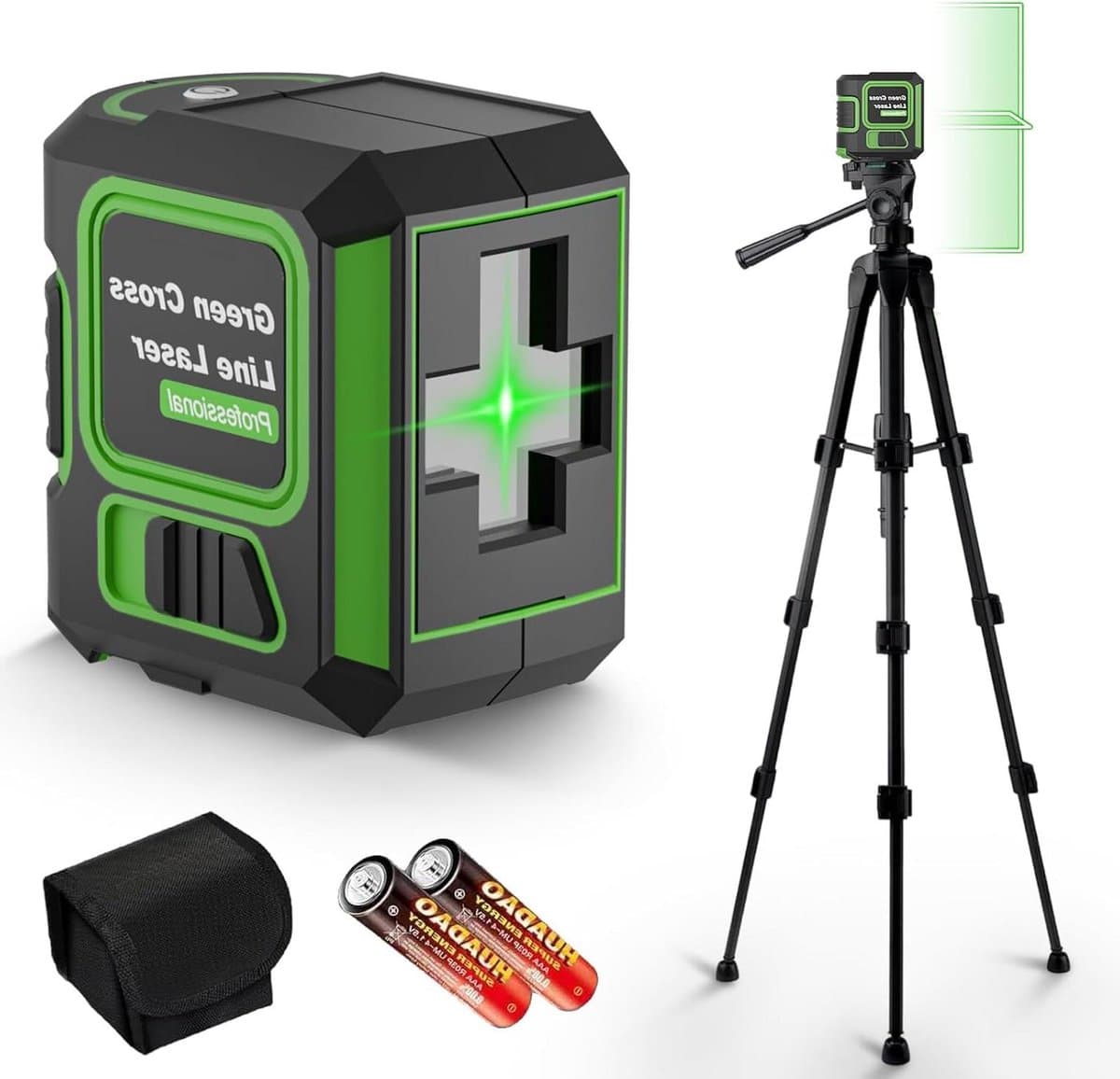 Laserwaterpas - Lijnlaser Statief - Nauwkeurig Meten - Zelfnivellerend Groen - 360 Graden Bereik - Groen