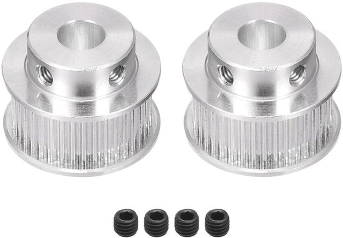Distributieriemschijf aluminium - 40 Tanden - 8 mm Boring - 2 Stuks - Synchrone Wielen - Voor 3D-Printers/CNC Machines - Aandrijfschijf