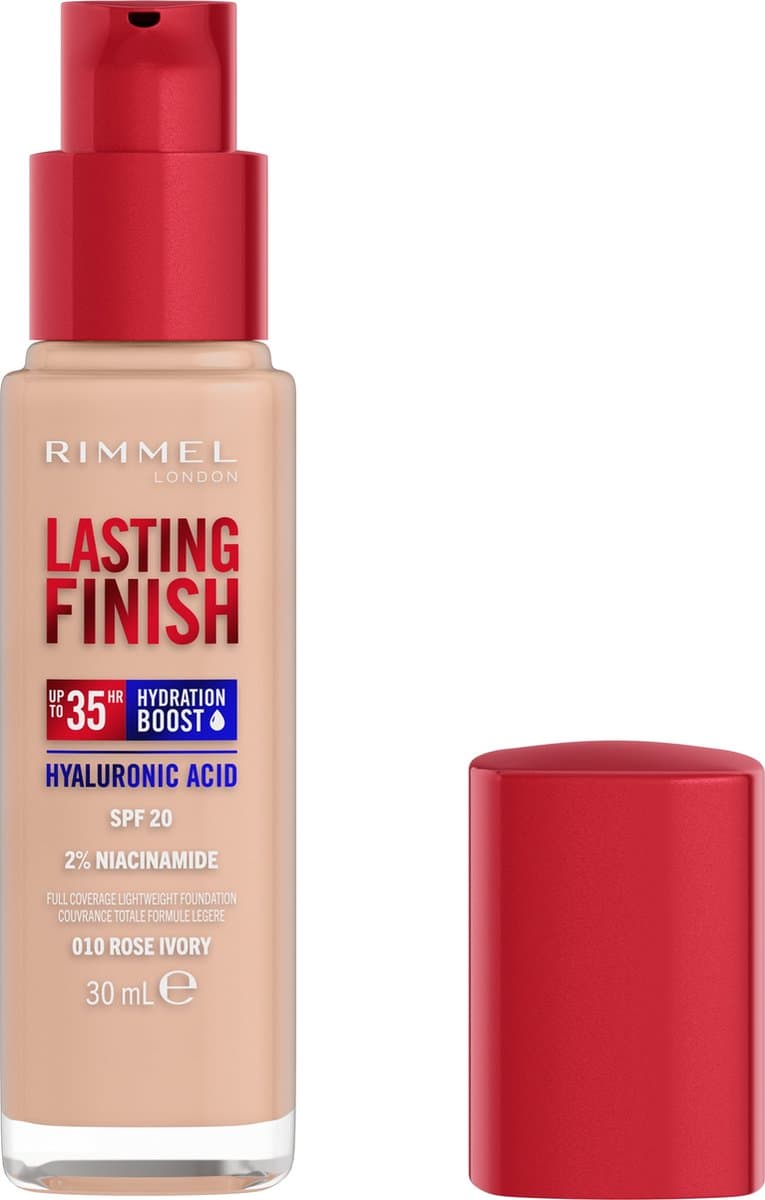 Rimmel Lasting Finish 35h hydraterende, langhoudende foundation SPF20 010 Rose Ivory 30 ml