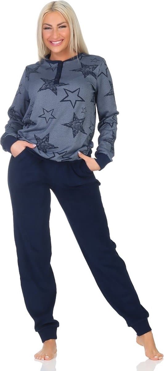 Normann dames pyjama badstof 22420193030 - Blauw - S 36/38