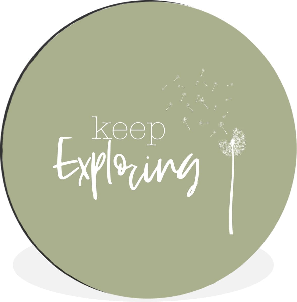 WallCircle - Wandcirkel - Muurcirkel - Spreuken - Quotes - Keep exploring - Reizen - Aluminium - Dibond - 90x90 cm - Binnen en Buiten