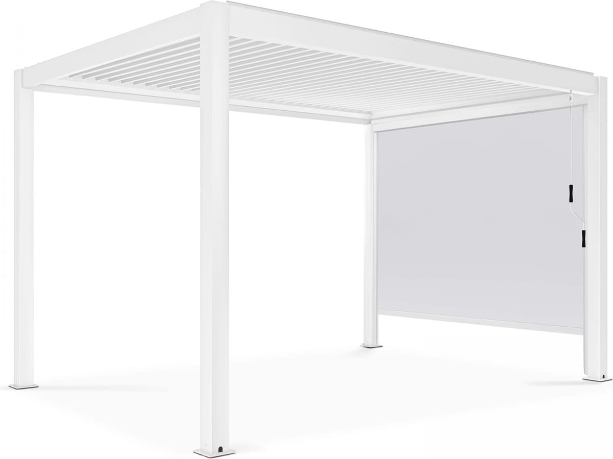 Oviala - Bioklimatologische vrijstaande pergola 3x4m met 1 luifel in wit - Athenes