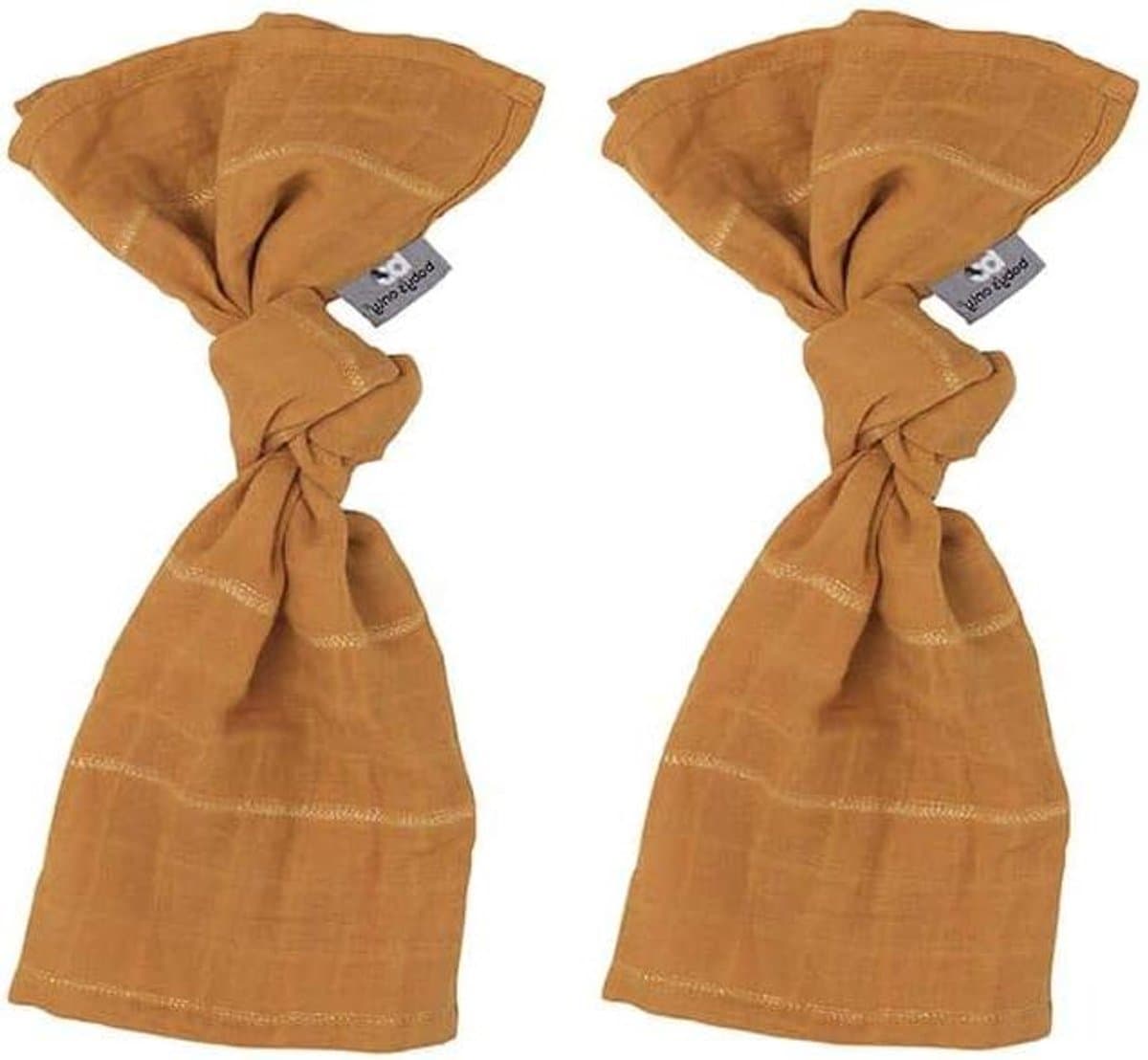 Baby Swaddle - Hydrofiele doek - Baby Verzorgen - Met subtiele glitter - 65x65 cm - Ochre
