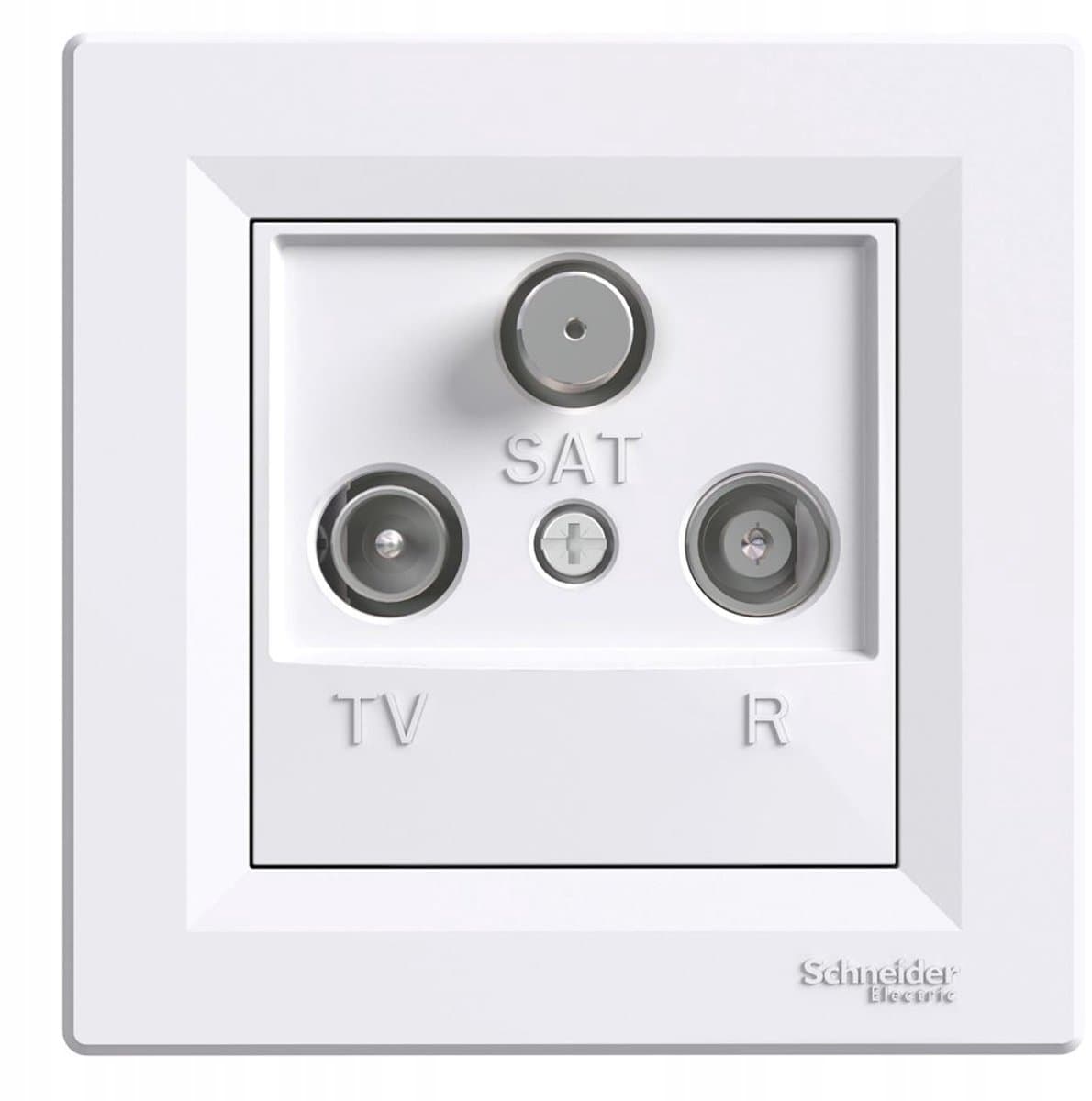 Schneider Electric Asfora Serie - Einddoos RTV+SAT - 1dB - Wit - Geen Aarding