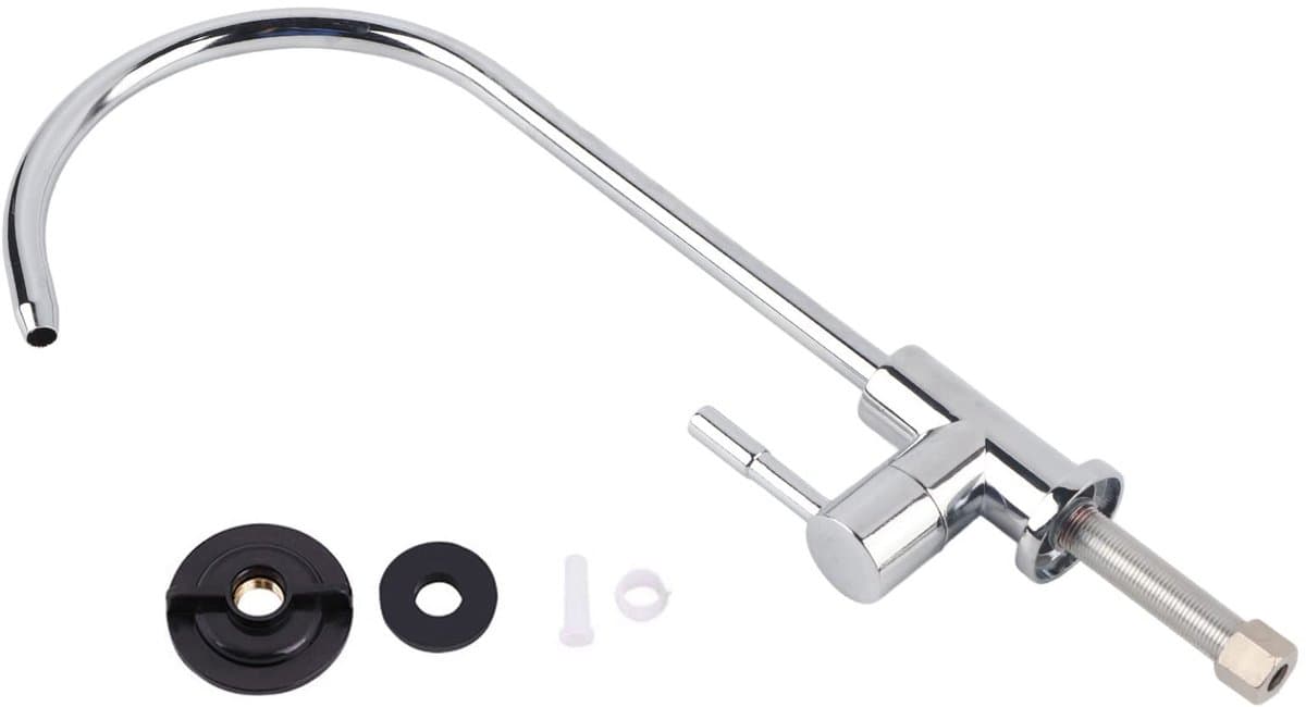 Dailygoods- Waterfilterkraan 360 Graden Draaibaar - Keukenkraan met Uittrekbare Uitloop - RO-Omgekeerde Osmose - Verchroomde Zinklegering - Waterdicht - 1/4 Inch Zwanenhals - Keukenkranen