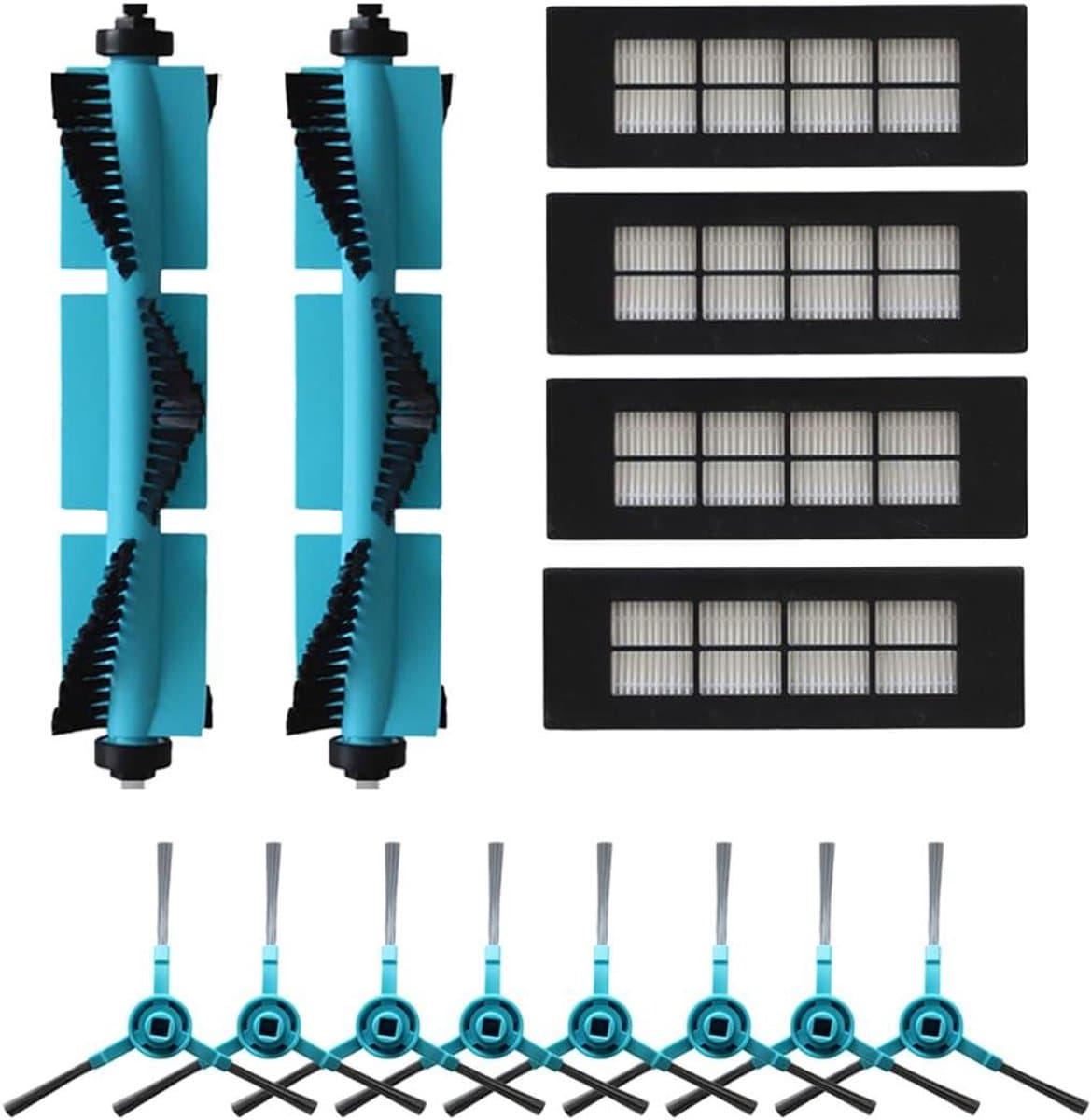 Robotstofzuiger Onderdelen - Reserveonderdelen Set - Stofzuigen Optimaliseren - Hoge Filtratie - 14 Stuks - Wit
