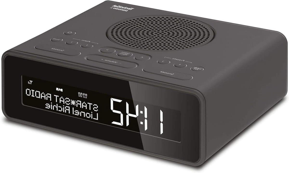 TechniSat DIGITRADIO 51 - DAB+ Alarm Clock Radio (DAB, FM, Alarm Clock Radio, Alarm Clock with Two Adjustable Wake Times, Snooze Function, Sleep Timer, Dimmable Display, Headphone Jack) Black