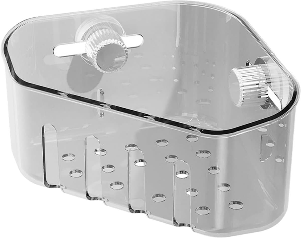 Sponzenhouder Keuken - Gootsteen Organizer - Keuken Opbergen - Met Zuignap - 11 cm Breed - Transparant