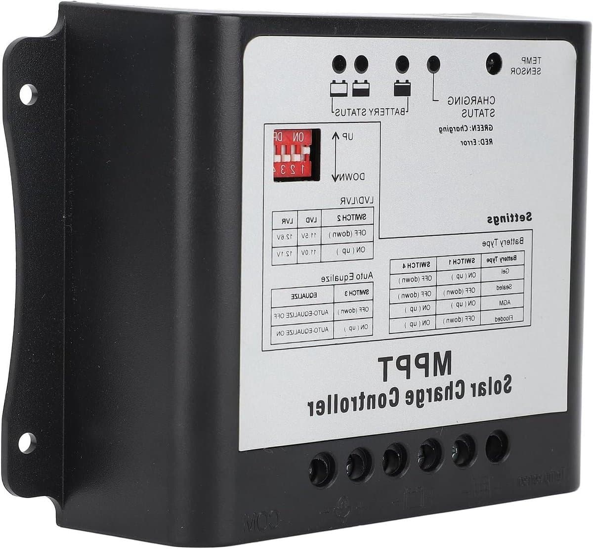 MPPT Zonne Laadregelaar - Solar Controller Energie Manager - Energie Opladen - Geavanceerde MPPT Technologie - 75V 15A - Grijs