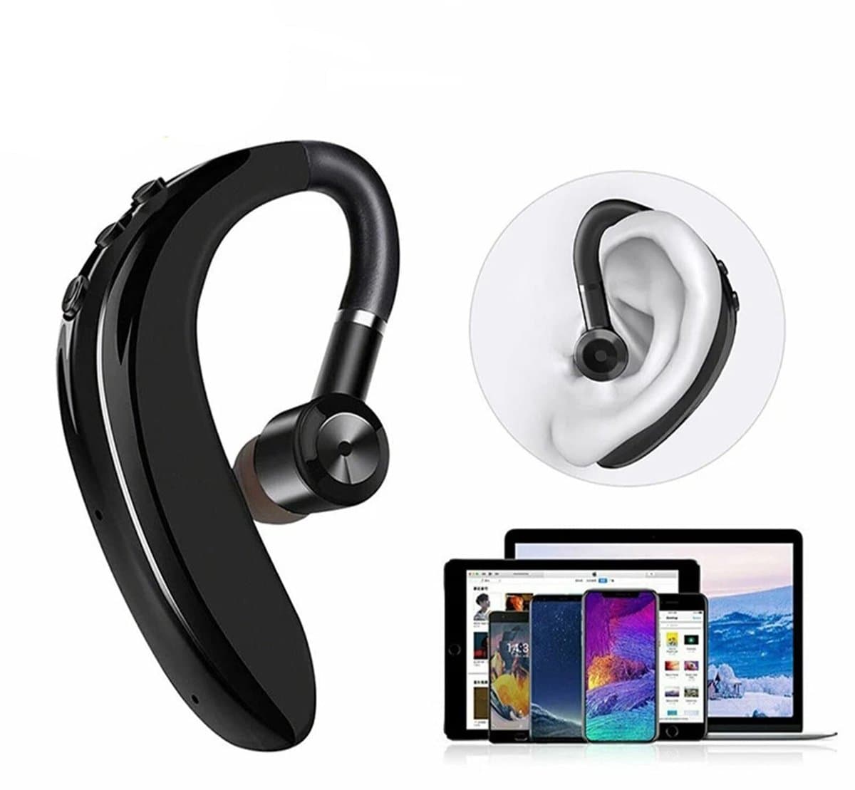 Store_8 - Bluetooth5.2-headset - Draadloze hoofdtelefoon - Ergonomisch ontwerp - Universeel voor linker- en rechteroor - HD-microfoon - Ideaal voor...