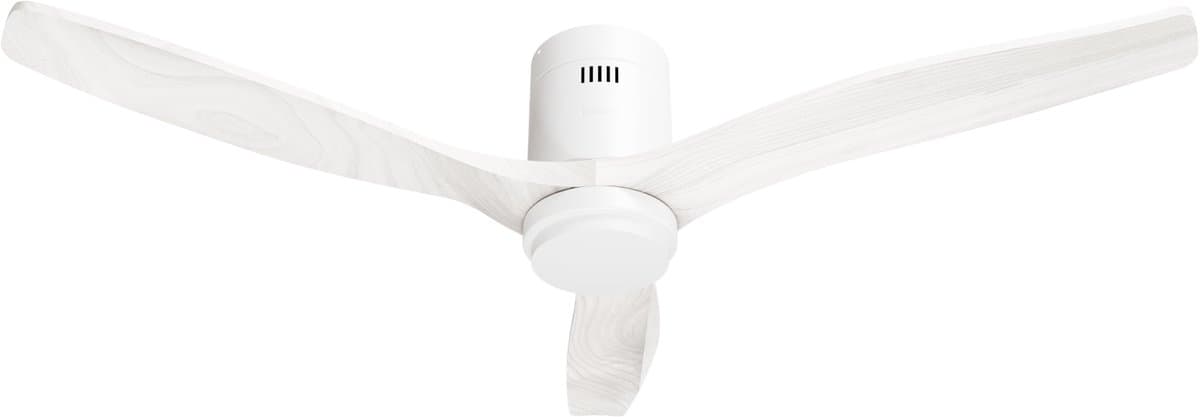 Hombli Slimme Plafondventilator met verlichting - Ø132 cm - Incl. Afstandsbediening - Wit & Wit Hout