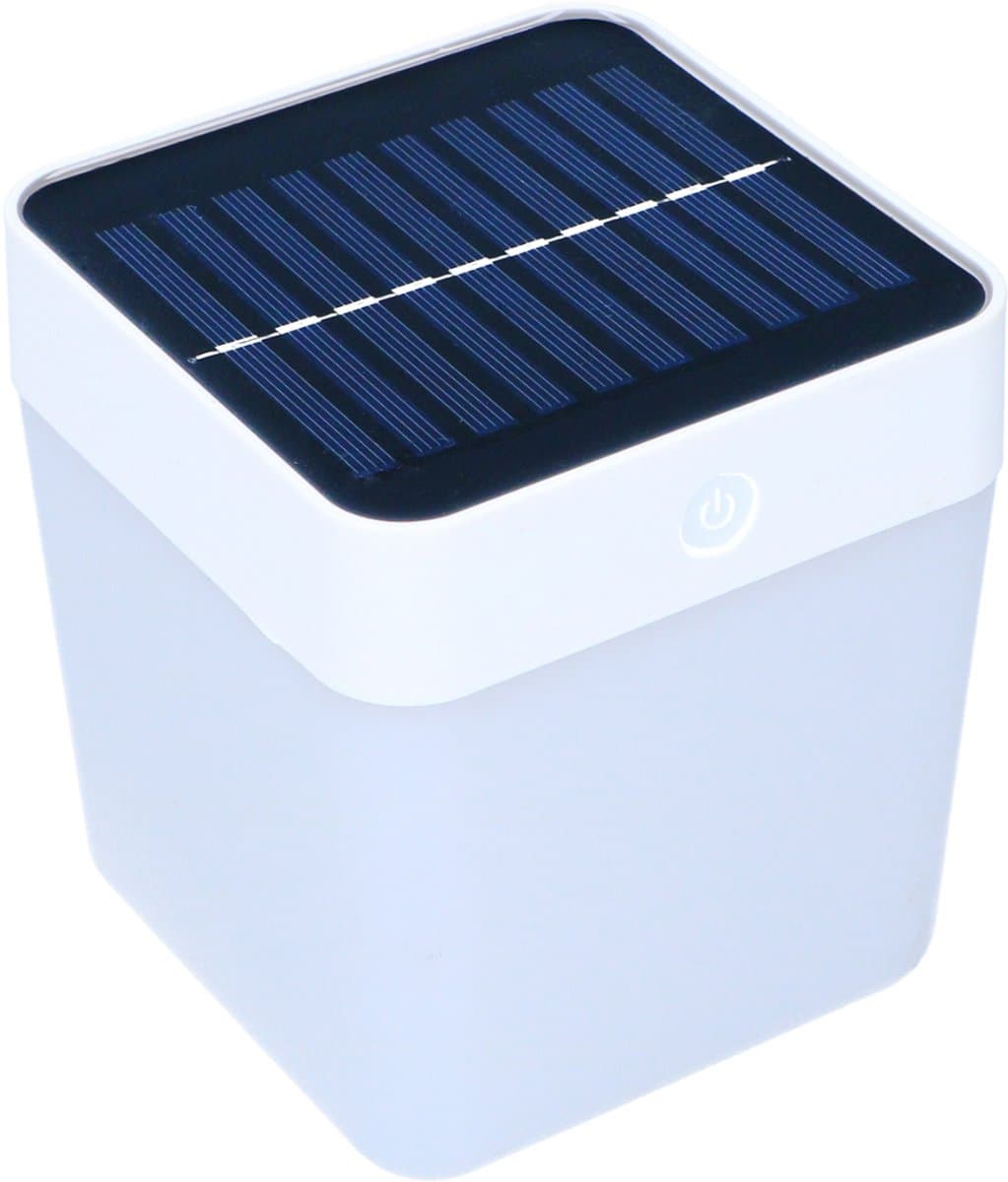 Grundig Solar Tuinverlichting – RGB Tafellamp met 6-8 Uur Brandtijd – Tuinverlichting op Zonneenergie – Tafel Lamp voor Buiten – Multicolor LED – Wit