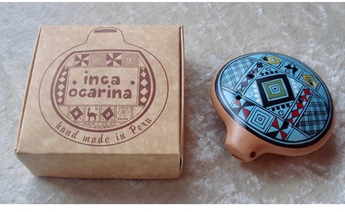 Traditionele Ocarina Fluit uit Peru Turquoise
