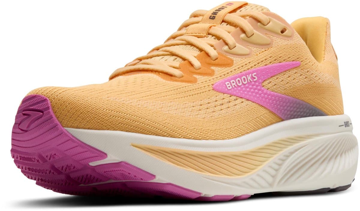 Brooks Ghost 17 - Dames Hardloopschoen - Abrikoos / Grijs / Roze - EUR 42.5 / US 10.5