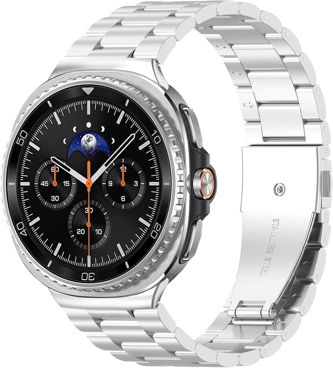 Metalen band voor Samsung Galaxy Watch 8 40 mm 44 mm/8 Classic 46 mm - RVS - Zilver - ShopVlot