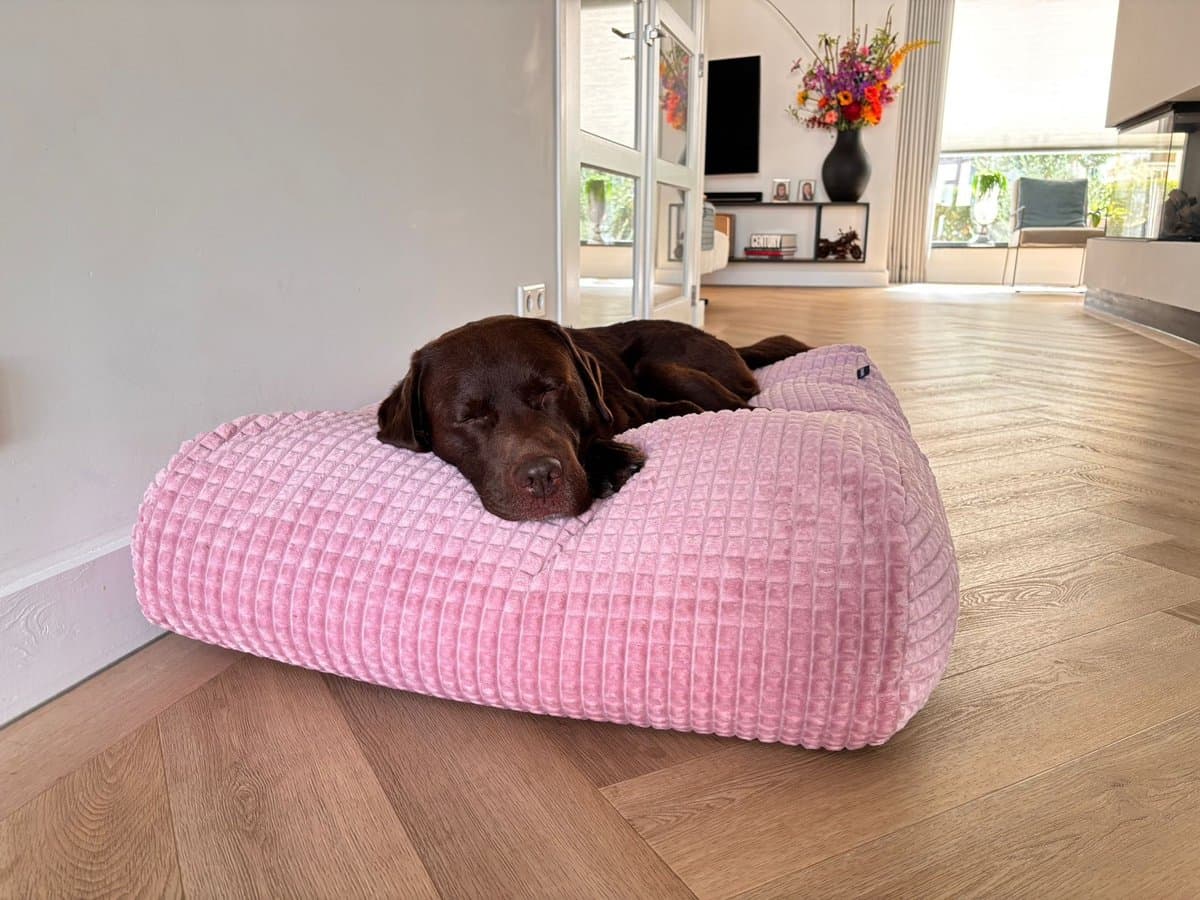 Dog's Companion Hondenkussen / Hondenbed - M - 90 x 70 cm - Little Square soft pink