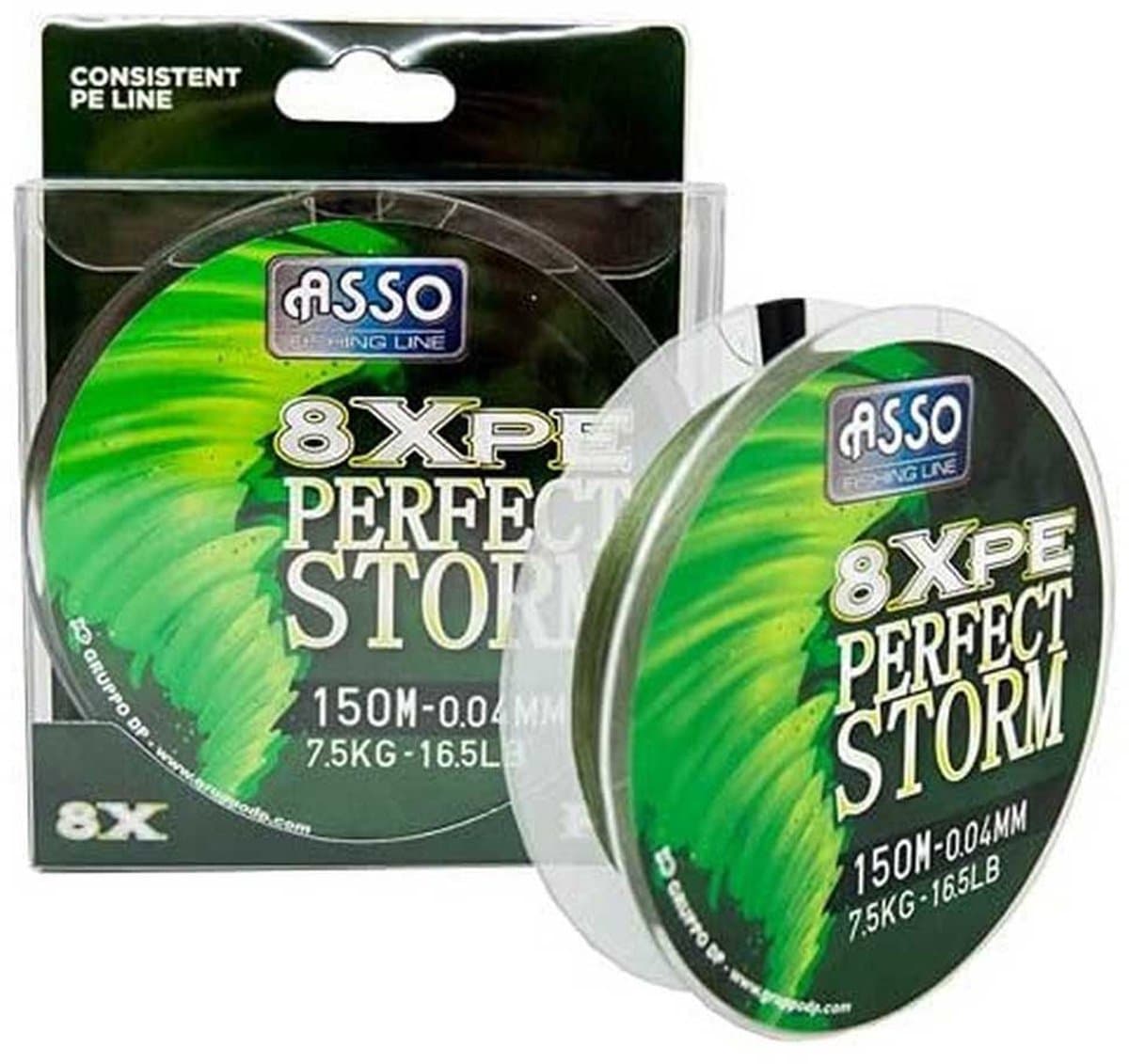 Asso 8x Perfect Storm 150 M Gevlochten Vislijn Transparant 0.240 mm